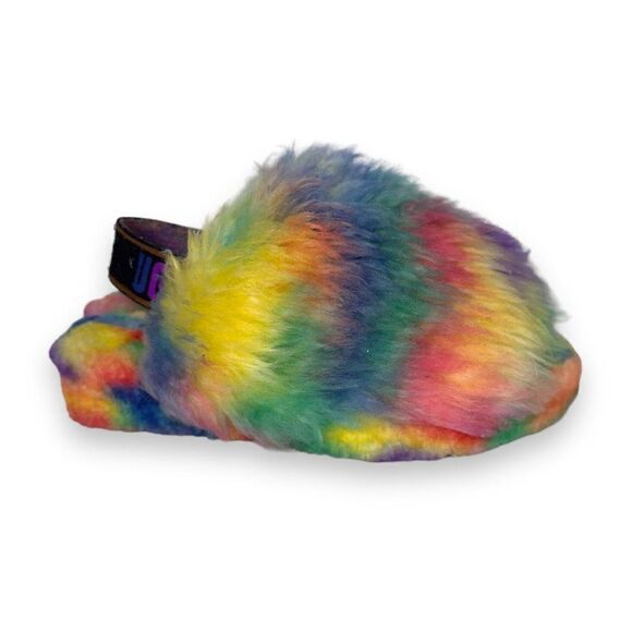 UGG Fluff Yeah "Pride" Slip-on Sandals Multicolor 1131770 Women's 6 - Picture 4 of 10